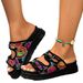 Women's Shoes Large Size Slippers For Women All Match Thick Bottom Double Buckle Solid Color Casual Sandals_vogvips.com