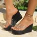 Summer Transparent Wedge Sandals For Women Thick Sole Rhinestone Platform Plus Size Suitable For Outerwear_vogvips.com