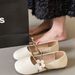 Niche Soft Sole Round Head Flat Bottom Mary Jane Shoes Women's Versatile Grandma Shoes Doudou Shoes Single Shoes_vogvips.com