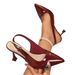 2026 Summer New Style Women's Pointed Toe Stiletto Heel Shoes, Shallow Buckle French High-Heel Sandals, Comfortable And_vogvips.com