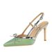 312-1 European And American Style Bowknot Stiletto High Heels Elegant High-end Comfortable Backless Strap Women's Single_vogvips.com