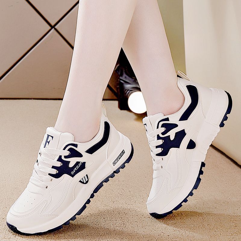 Plus Size W's Sneakers 2025 New Spring Hot Korean Style Versatile Lightweight Running Leather Casual Dad Shoes For_vogvips.com