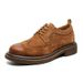 Euro Step 2025 Autumn New Men's Brogue Formal Leather Handmade Carved British Style Work Business Shoes_vogvips.com