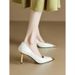 Chic French-Inspired Pointed-Toe Stiletto Pumps – Elegant Metallic-Toe PU Leather Heels With 7cm Slim Heel – Classic Black & Nude For Office & Evening_vogvips.com