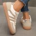 Women's Plus Size Cross Training Shoes Retro Color Block Flat New American Style Wholesale_vogvips.com