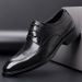 Euro Step New Brogue Carved Pattern Trendy Casual Men's Pointed Toe Genuine Leather Black Business Wedding Shoes_vogvips.com