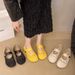 Thick-soled Inner Height-increasing Single Shoes Women's Woven One-pedal Velcro Mary Jane Shoes With Skirts Casual Shoes_vogvips.com