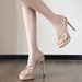 Rhinestone Open-toe Nude Heeled Sandals - Women's Summer Stiletto Platform Slides_vogvips.com