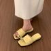 Pleated Strap Wedge Toe Post Slippers For Women Summer Outdoor 2025 New Korean Fairy Style Stunning Sandals_vogvips.com