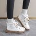 K5205 Snow Boots For Women 2025 New Winter Fleece Lined Thickened High Top Thick Sole Versatile Northeast Warm Cotton_vogvips.com
