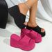 Leopard Print Thick-soled Flip-flops Fashionable Flat-bottomed Toe Holiday Wind Beach Cool Slippers Women_vogvips.com
