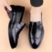 Euro Step Four Seasons New Top Layer Cowhide Loafers Slip-On Casual Business Brogue Men's Shoes With Carved Design_vogvips.com