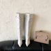Newan American Style Pointed Toe Long Boots With Vintage Belt Buckle And Wide Shaft_vogvips.com
