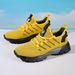 ZERJER Summer Breathable Knit Sneakers, Men's Mesh Hollow Lightweight Running Shoes, Soft Sole Anti-slip Durable Casual_vogvips.com