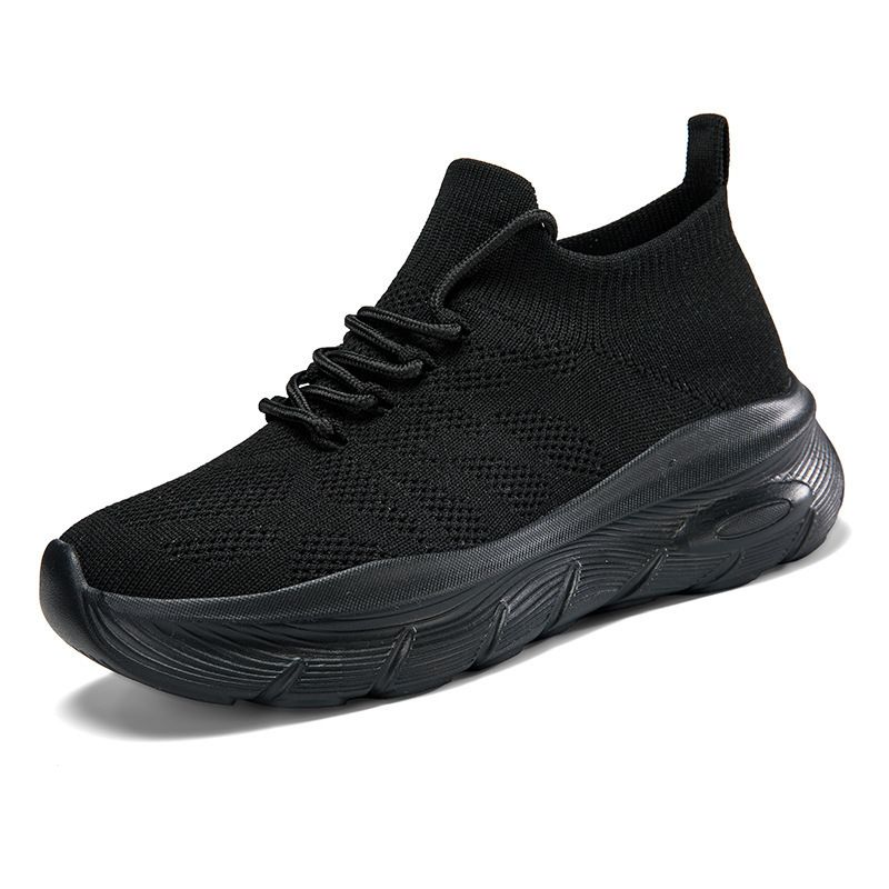 2025 Large Size New Sock Shoes Sports Casual Shoes Thick Sole Student Fashion Slip-On Flyknit Sneakers_vogvips.com