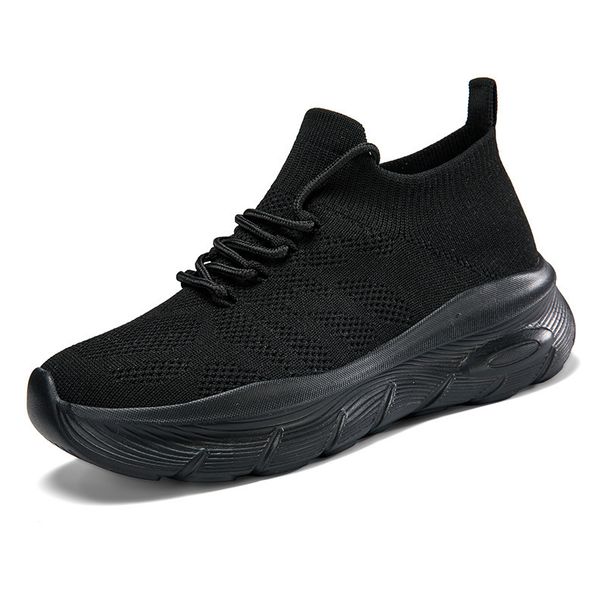 2025 Large Size New Sock Shoes Sports Casual Shoes Thick Sole Student Fashion Slip-On Flyknit Sneakers_vogvips.com
