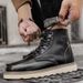 Autumn Winter Martin Genuine British Men's Ankle Trendy Work High-top Korean Style Fashion Leather Boots_vogvips.com