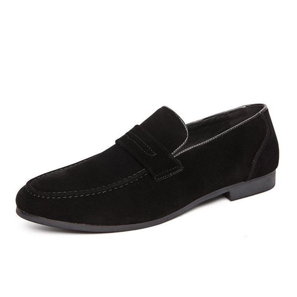 Men's Small Leather Shoes Casual Daily Loafers Simple Suede Slip-on Fashion Shoes_vogvips.com