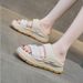 Thick-bottomed Outer Wear Heightening Women's Breathable And Versatile Casual Slippers With Water Diamonds, One-word Cool Slippers_vogvips.com