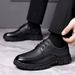 Dad Casual British Style Lace-up Soft Sole Non-slip Wear-resistant Business Formal Leather Trendy Men's Shoes_vogvips.com