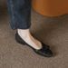 French Style Soft Sole Single Shoes With Bowknot, New Spring And Autumn Shallow Mouth Handmade Flat Square Toe Elegant_vogvips.com