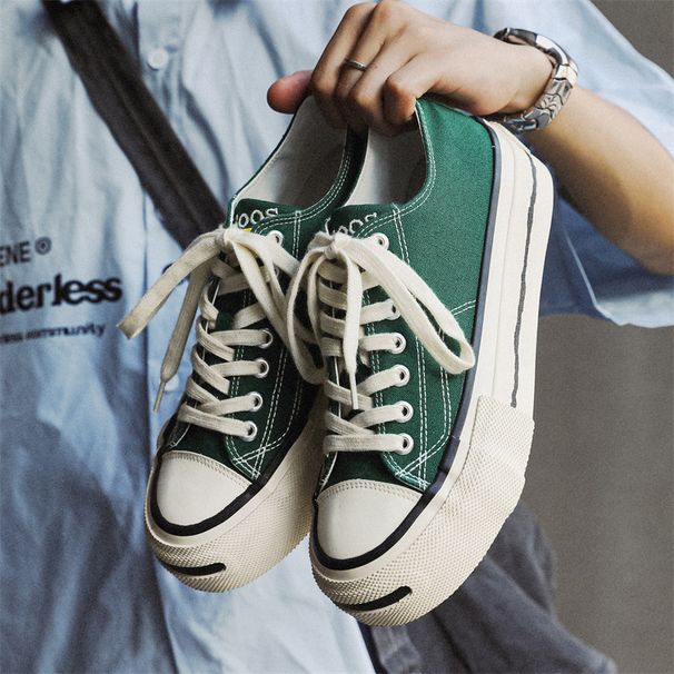 Men's Shoes New Student Low Top Canvas Shoes Sports Casual Skateboard Shoes Niche Classic Thick Soled Height Enhancing Men's Shoes X250_vogvips.com