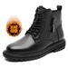European Warm Series Men's Martin 2025 Winter New Versatile Fleece-Lined Work Casual High-Top Leather Warm Cotton Boots Non-Slip_vogvips.com