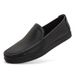 Spring and summer soft and comfortable leather men's casual shoes set foot hollow-out leather shoes bean shoes_vogvips.com