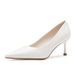 Patent Leather White High Heels Women, Stunning Professional Alligator Pattern French Pointed Toe, High-End Feel,_vogvips.com