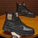 New Leather Spring Men's Shoes High-top Men's Heightening Tooling Martin Boots_vogvips.com