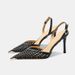 French Style Pointed High Heels With Dress Genuine Leather Silver Stiletto Shallow Mouth Single Shoes Breathable Hollow_vogvips.com