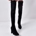 34 To 43 Size 2018 Autumn Winter New Pointed Toe Chunky Heel Side Zipper Over-the-Knee Stretch Long Boots For Women_vogvips.com