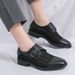 New Summer Leather Shoes Hollow Out Refreshing British Style Men's Business Casual Breathable Pointed Toe Hole Sandals_vogvips.com