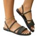 Beach Foreign Trade Women's Sandals, Large Size, 2025 New Model, Retro Thong Sandals With Buckle, Flat Cross Straps_vogvips.com