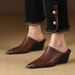 2025 New Ladies Genuine Leather Metal Head Mules Fashion Med Chunky Heels Summer Wedges Slippers Women Casual Office_vogvips.com