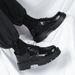 Men's Leather Summer Casual British Style Height Increasing Derby Shoes High-End Thick Sole Wedding Black Martin Boots_vogvips.com