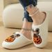 Halloween Indoor And Outdoor Cartoon Pumpkin Dog Pattern Couple Non-Slip Fleece-Lined Thickened Cotton Slippers_vogvips.com