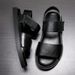 Summer Thick Soled Sponge Cake With Top Layer Leather Trendy Shoes Beach Leisure, Breathable, Non Slip, Versatile_vogvips.com