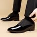 Men's Fashionable Low-Cut Business Casual Shoes - Pointed Toe PU Leather Oxfords With Soft Rubber Sole For Office & Daily Wear With Glossy Soft Sole_vogvips.com