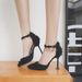 Heels 2025 New Style Stiletto Pointed Korean Fashion Closed Toe One-Strap Sandals Professional Ultra High Heel Women's_vogvips.com