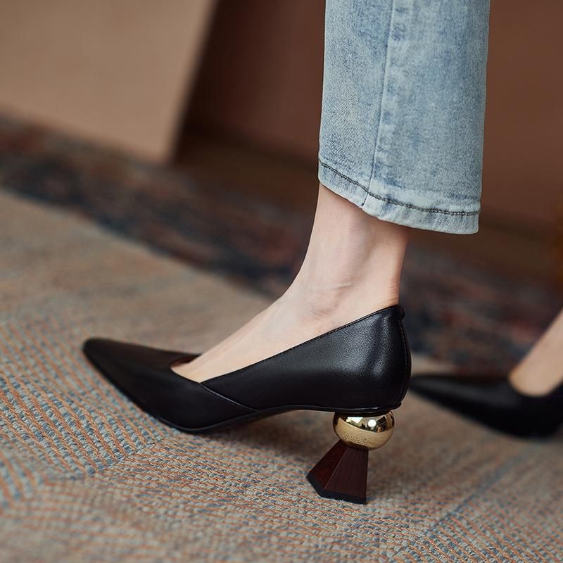 Women's Shoes Pointed High Heels Fashion Contoured Female Single Shoes_vogvips.com