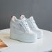 2025 Spring And Autumn New White Genuine Leather Thick Bottom With Inner Height Increase Of 11CM, Casual Sports_vogvips.com