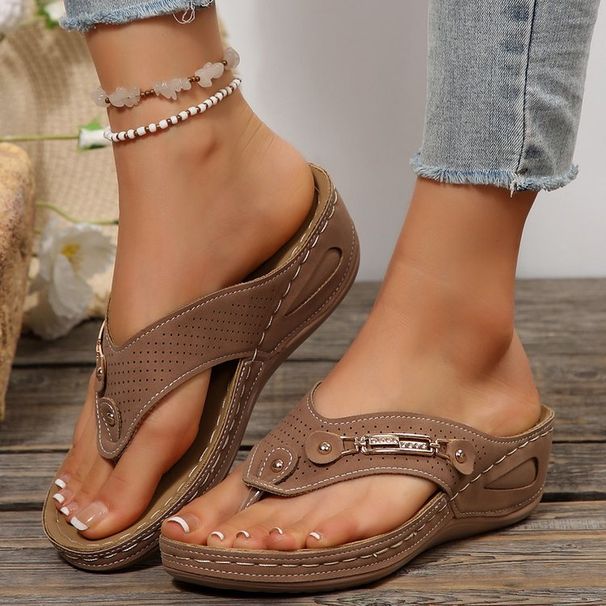 Large Size Casual Beach Wedge Flip Flops Women's Sandals_vogvips.com