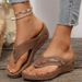 Large Size Casual Beach Wedge Flip Flops Women's Sandals_vogvips.com
