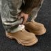 Men's Shoes Winter Couple Thick Soled Closed Toe Warm Snow Boots One Step Waterproof And Non Slip Big Toe Slippers Couple Cotton Shoes_vogvips.com