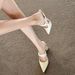 Chuyuji White Women 2026 New Summer Style Elegant Chunky Heel Pointed-Toe Strap Sandals For Outdoor Wear_vogvips.com