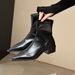 Pointed Toe Short For Women, Summer Women's With Fleece, Chunky Heel Slim Boots, Niche New Martin Boots_vogvips.com