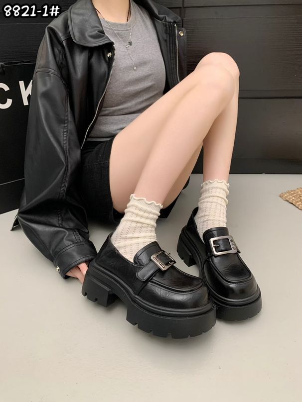 Platform Loafers Women's Single Shoes Women's Small Leather Shoes_vogvips.com