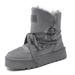 Thickened Winter Warm Snow Women, Large Size Furry Short With Fleece, Thick Sole Boots For Northeast_vogvips.com