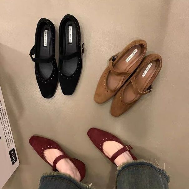 Suede Shallow Mouth Single Shoe Women's Spring And Autumn New Korean Version, Gentle Temperament, Fairy Thick Heel, Mary_vogvips.com